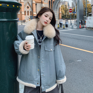 档口现货 2023冬 短款皮衣派克服 D701-P195-控278图片