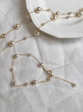 正圆渐变满天星施家珍珠手链时尚轻奢小众14k镀金手饰女ins高级感