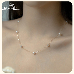 2025新款满天星天然淡水真珍珠项链女士小米珠轻奢小众年轻人爆款