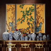 孤品集合 高端青花瓷复古工艺瓷器西洋古董插花花瓶摆件 宫廷风格