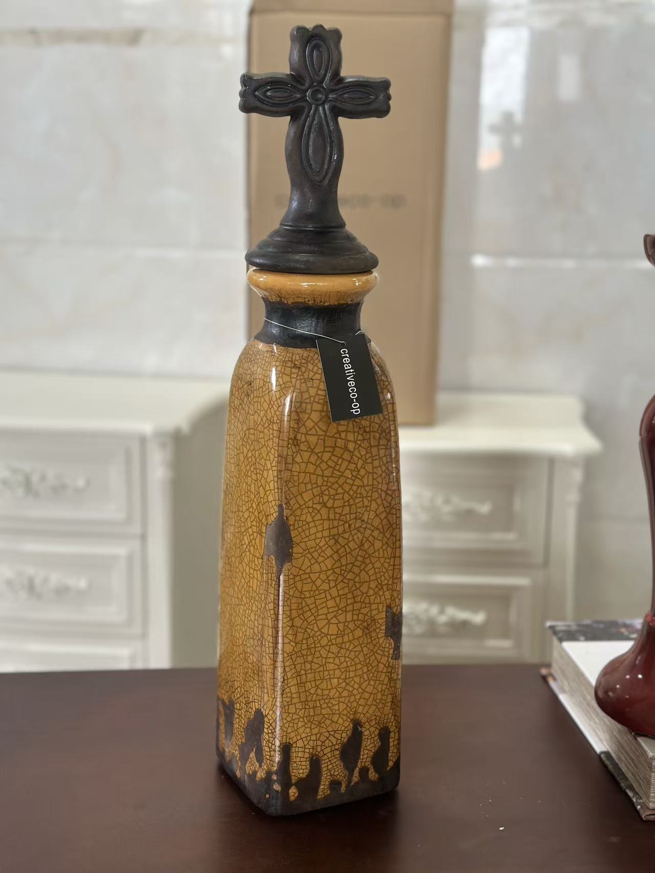 外贸原单creative-op大牌复古艺术欧洲古董风陶瓷罐摆件花瓶特价