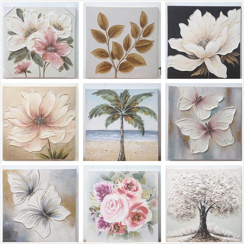 展会精品原创手绘饥理油画花卉风景人物抽象壁画装饰画超特价处理