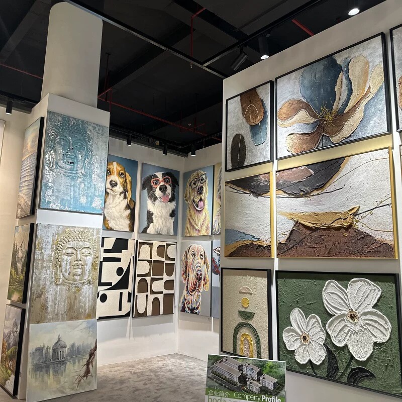 孤品超特价！外贸展会样品原创艺术油画绝美花卉风景人物装饰画