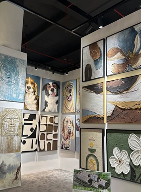 孤品超特价！外贸展会样品原创艺术油画绝美花卉风景人物装饰画