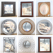 孤品集合 外贸美式 创意设计超大全身穿衣镜仿古浴室镜圆形镜梳妆