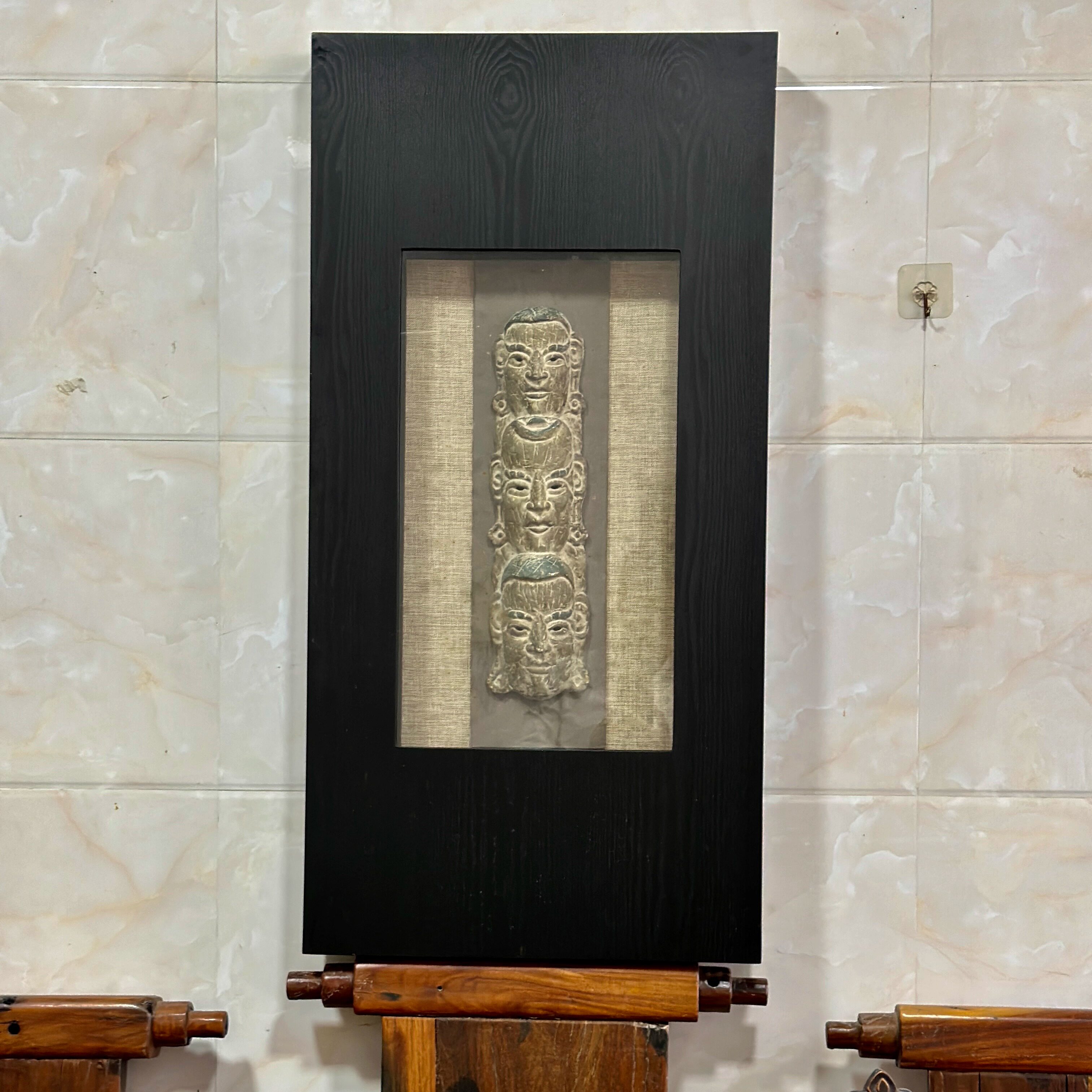 超特价！古董风面具雕刻艺术墙壁装饰高端仿古立体浮雕画壁挂壁饰