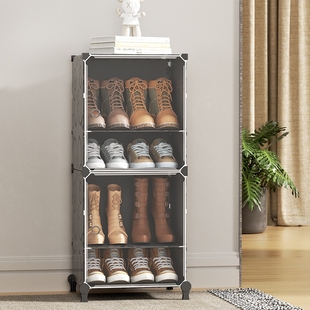 家用宿舍鞋架新款多层防尘简易靴柜高帮鞋长筒靴收纳柜鞋柜45cm高