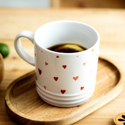 法国Le Creuset/酷彩马克杯陶瓷咖啡杯心形图案茶水杯350ml限量版