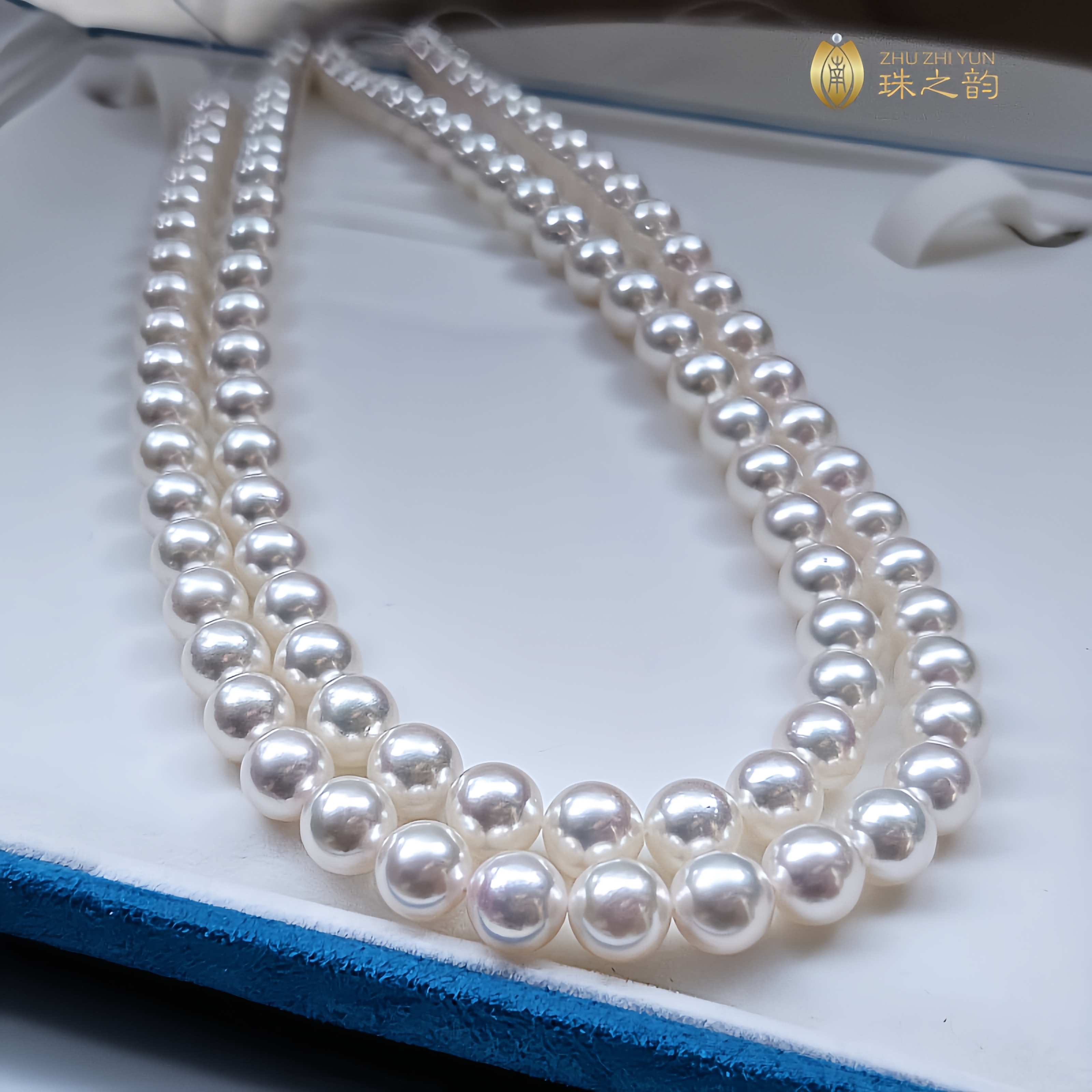 冷光无调日本akoya海水珍珠项链