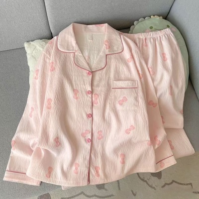 云朵棉女长袖长裤可外穿睡衣套装