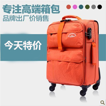 可扩展万向轮男女士帆布旅行箱