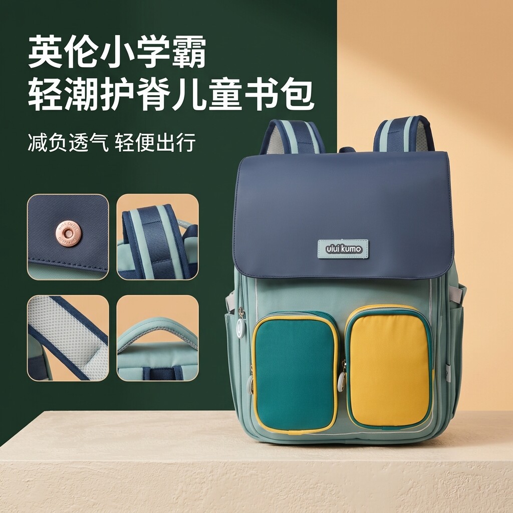 UiUiKUMO小学生儿童护脊书包
