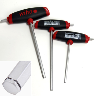 德国进口wiha威汉防滑T型平头内六角扳手卡簧固持334DSR 3 4 5mm