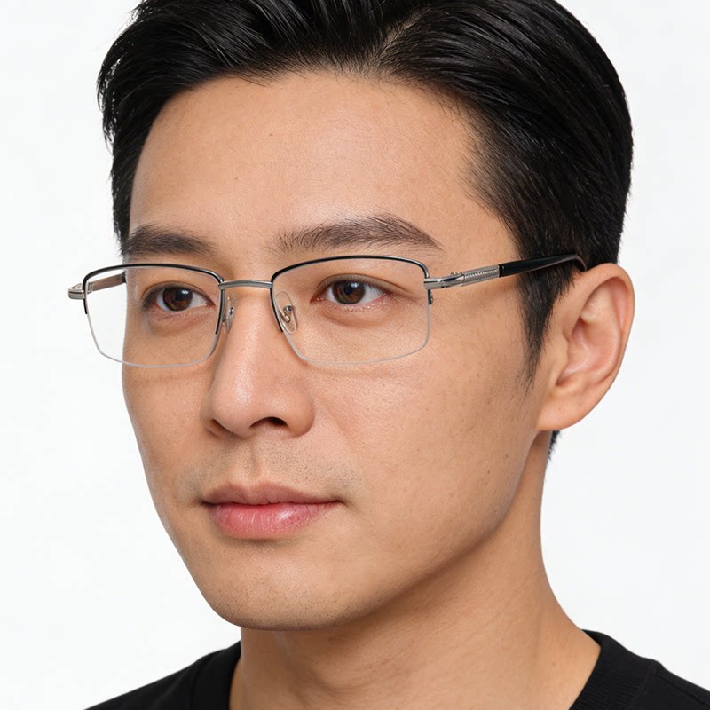 精致时尚老花镜男女半框款高清树脂防蓝光老花眼镜老人半框舒适