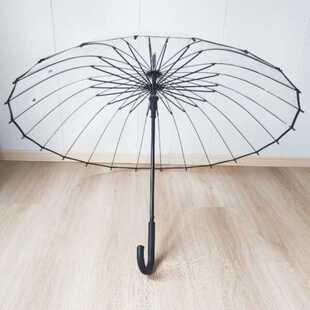 24骨弯钩双人自动透明伞抗风结实长柄雨伞耐用透明雨伞男女通用
