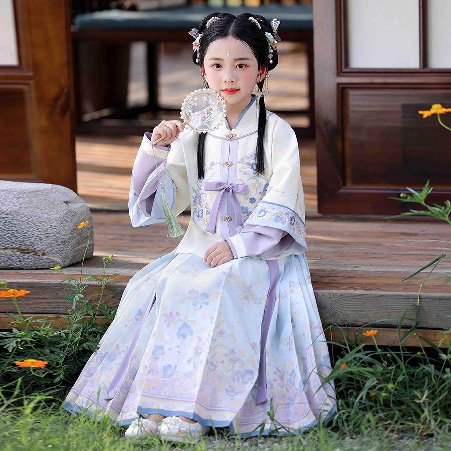 女童汉服春秋款儿童古风超仙明制长裙唐装女孩刺绣古装马面裙套装,童装/婴儿装/亲子装,汉服,淘宝优惠券,粉丝福利购,淘宝优惠卷