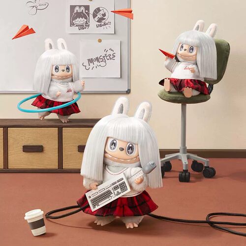 POPMART泡泡玛特拉布布THE MONSTERS 复古理发店搪胶毛绒挂件盲盒