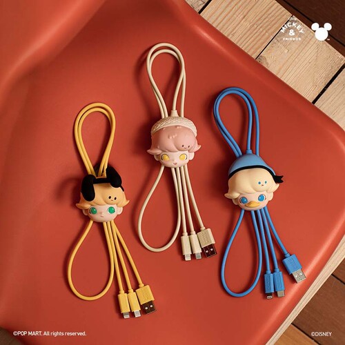 POPMART泡泡玛特DIMOO WORLD×迪士尼系列二合一数据线潮玩充电线