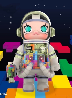 熊玩POPMART泡泡玛特MOLLY俄罗斯方块TETRIS400%手办潮玩大娃摆件