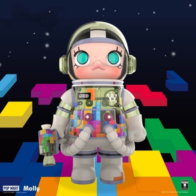 POPMART泡泡玛特MOLLY俄罗斯方块TETRIS400%手办潮玩大娃摆件