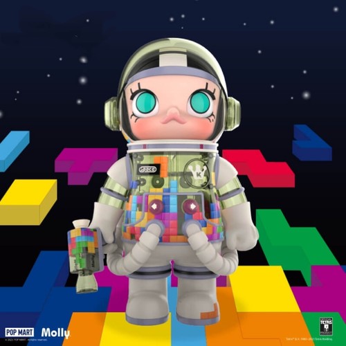 熊玩POPMART泡泡玛特MOLLY俄罗斯方块TETRIS400%手办潮玩大娃摆件