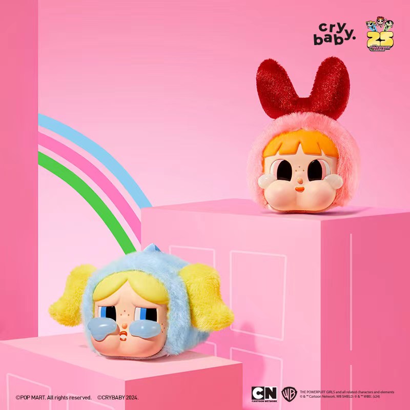 熊玩 泡泡玛特CRYBABY x飞天小女警系列 哭娃搪胶脸毛绒盲盒
