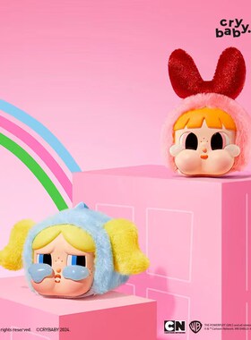 熊玩 泡泡玛特CRYBABY x飞天小女警系列 哭娃搪胶脸毛绒盲盒