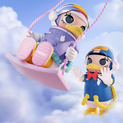 熊玩POPMART泡泡玛特 SPACE MOLLY  1000% 唐老鸭&黛丝潮玩大娃