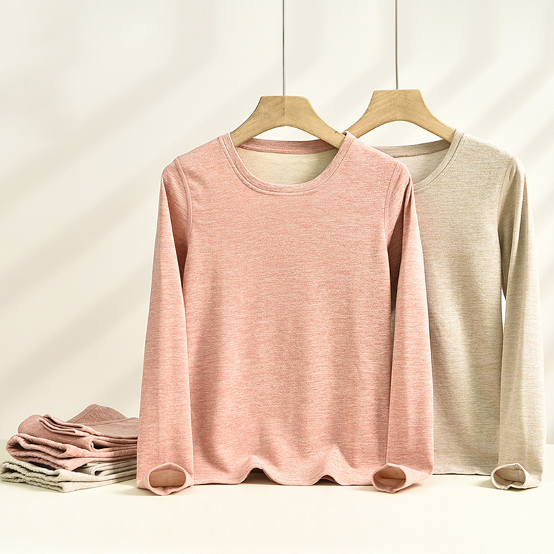 女轻款加绒打底保暖无痕内衣套装