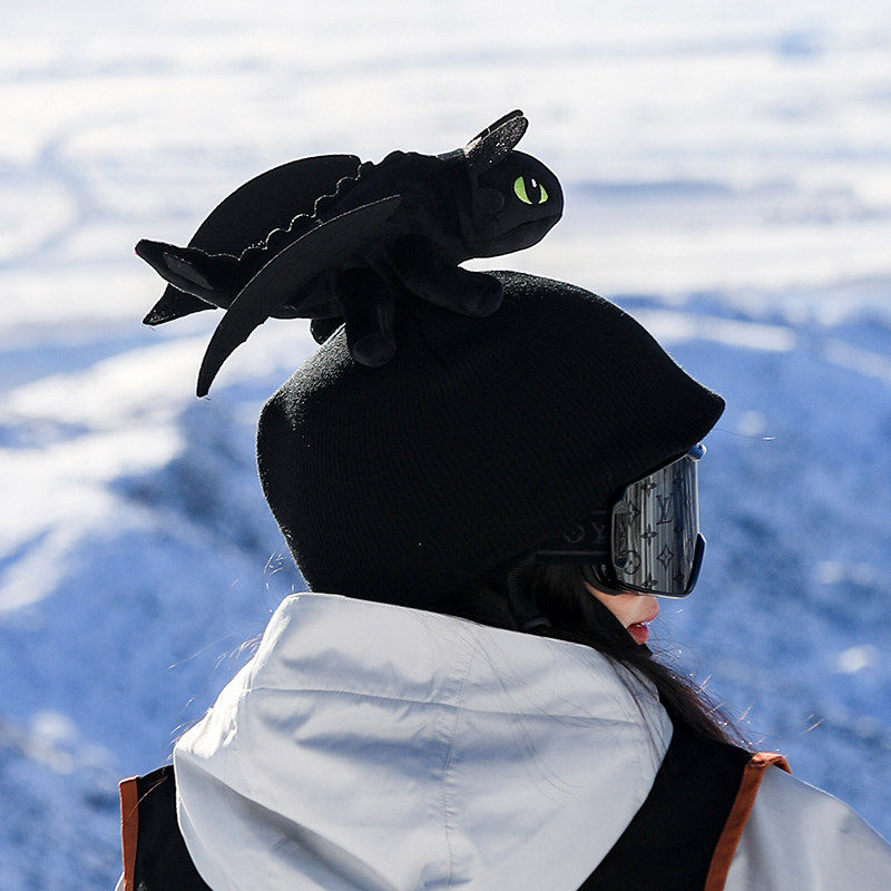 XXX滑雪头盔套卡通装饰滑雪帽子男女情侣头盔帽罩雪盔毛线帽无牙