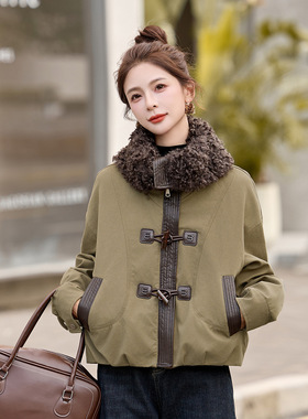 2025冬新款大毛领时尚气质90白鸭绒羽绒派克服保暖外套女ME59173