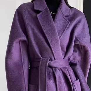 水波纹睡袍双面羊绒大衣加长款 高奢气质经典 国际码 长期有货