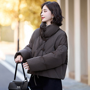 设计感短款面包羽绒服女冬季2025新款洋气加厚保暖白鸭绒外套