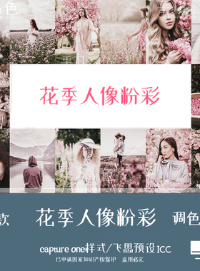 captureone样式 花季旅拍人像唯美粉彩色调色滤镜C1飞思预设CO731