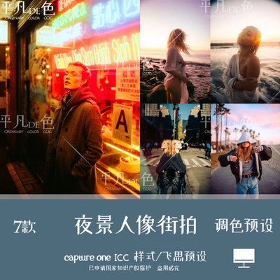 capture one样式 城市夜景人像人文街拍调色滤镜 C1飞思预设CO695