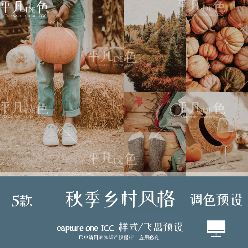 capture one样式 秋季乡村风光旅拍森系调色滤镜C1飞思预设CO971