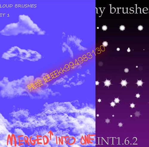 Clip Studio Paint画笔 24款云朵云彩光晕星光闪光绘画笔刷CSP28