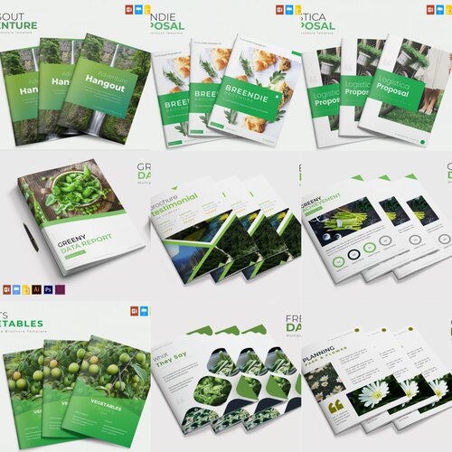 Indesign/PPT/AI/PSD模板 12套竖版品牌营销数据提案管理ID手画册