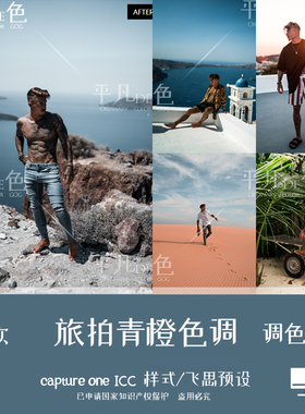 capture one样式青橙色调旅拍人像风光调色滤镜 c1飞思预设CO925