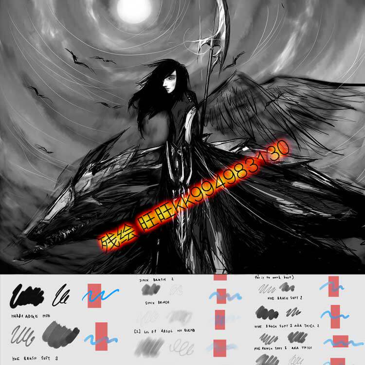 Clip Studio Paint笔刷 13款手绘厚涂CG绘画动漫画笔触素材CSP93图片