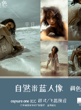 captureone样式户外人像自然光线米蓝色调色滤镜C1飞思预设CO844