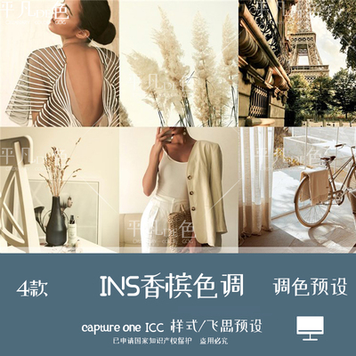 capture one样式 香槟色调人像旅拍调色滤镜 c1飞思预设CO718