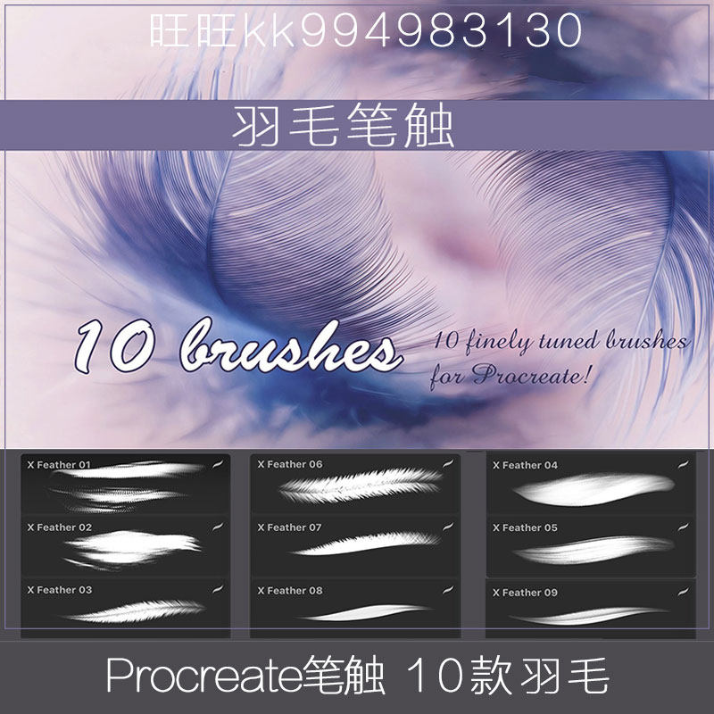 Procreate笔刷 10款手绘飞舞动物羽毛绘画笔触IPAD大师级画板219,商务/设计服务,设计素材/源文件,淘宝优惠券,粉丝福利购,淘宝优惠卷