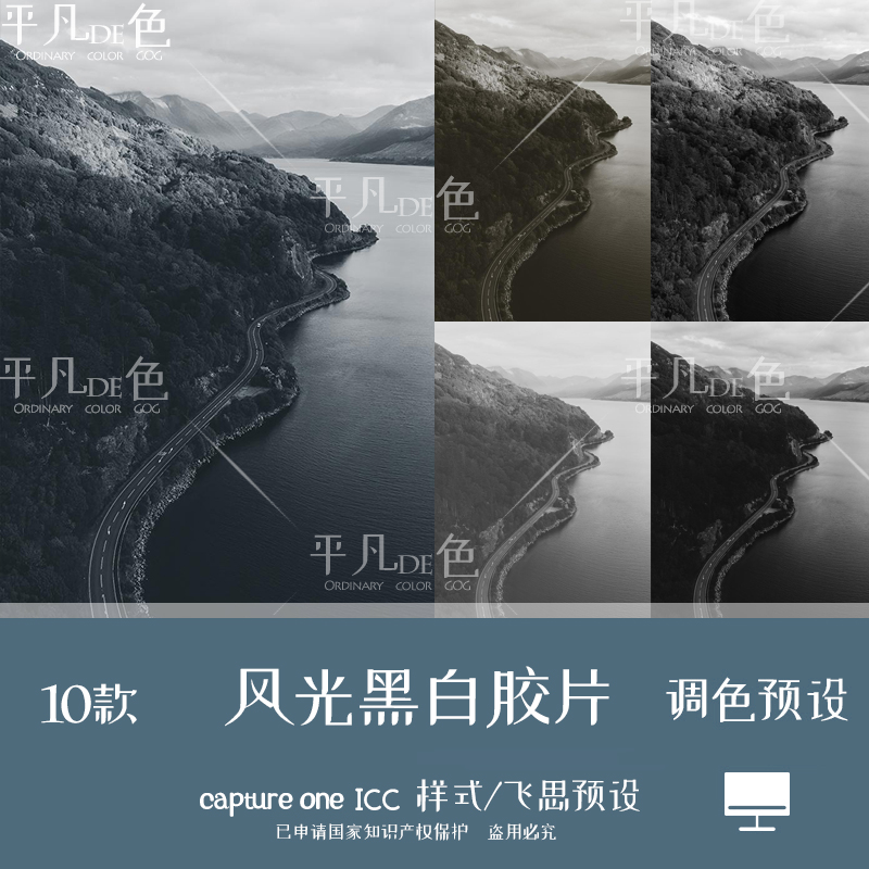 capture one样式 风景城市肖像黑白胶片调色滤镜C1飞思预设CO906