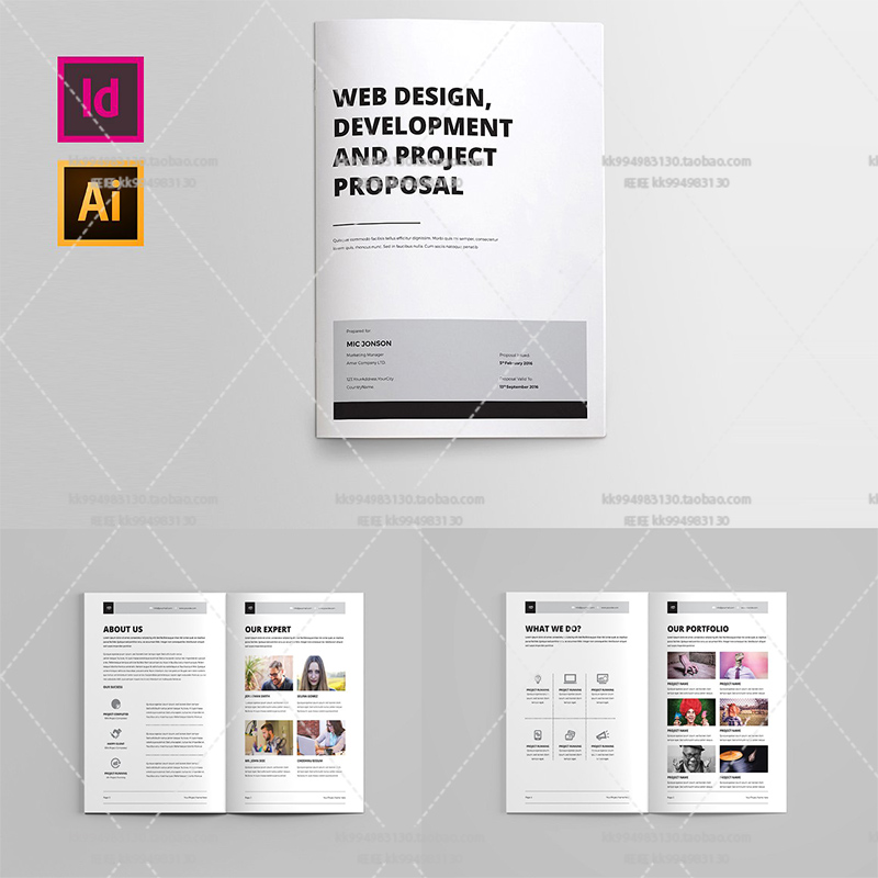 Indesign高端模板A4 24P公司VI品牌产品手册模板AI画册ID杂志素材