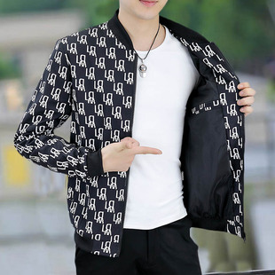 新款大码夹克外套男士春秋款棒球服短款长袖加大加肥学生秋季褂子