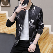 韩版 潮流休闲学生套装 修身 男装 夹克男士 2021春秋季 长袖 衣服 外套