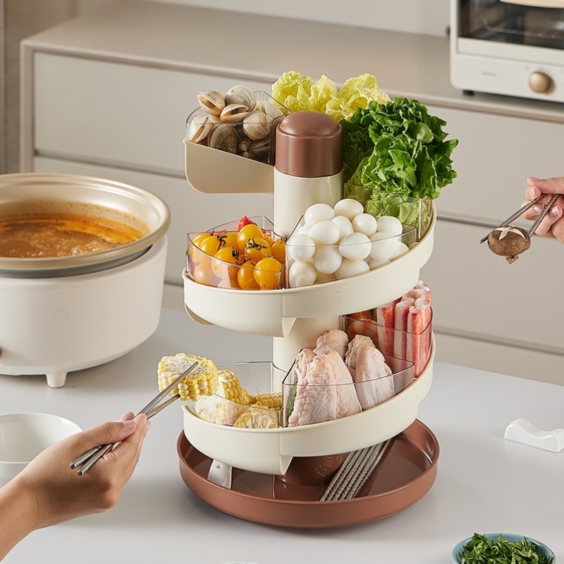火锅配菜盘家用厨房多层备菜神器多功能沥水配菜盘壁挂式折叠菜架