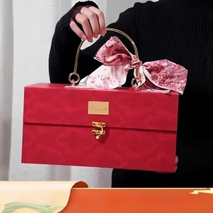 伴手礼盒伴娘盒子空盒中秋节结婚生日高端定制大容量茶叶放高脚杯