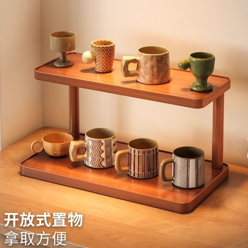 桌面置物架杯子收纳架餐桌台面水杯咖啡杯茶具桌上小型杯架置物架